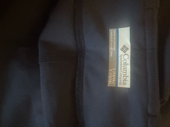 BNWT Columbia navy youth navy leggings size L age 14-16 Free post