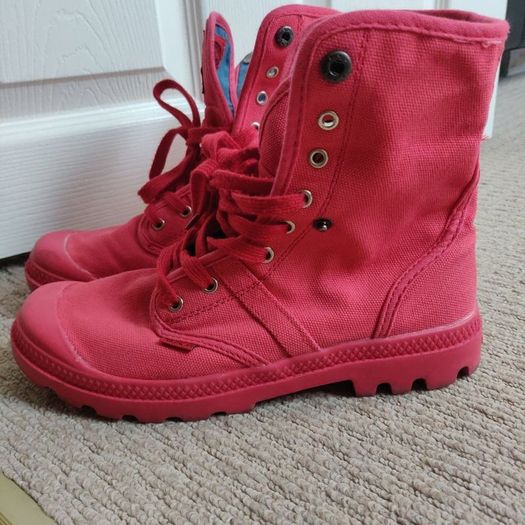 Casual Sport Style Red Denim Ankle boots,size 39