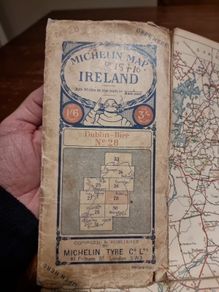 Michelin map of Ireland. Dublin- Birr No 28. Circa 1915-25