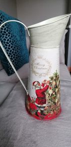Christmas metal jug /vase