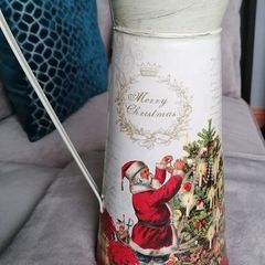 Christmas metal jug /vase