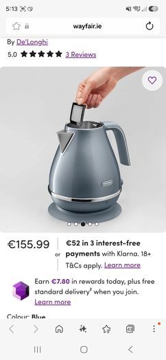Delonghi metallic kettle