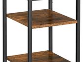 Tall Bedside Table With One Drawer And 2 Shelves, Space-Saving Industrial Style, Vintage Brown/Black