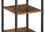 _Tall Bedside Table With One Drawer And 2 Shelves, Space-Saving Industrial Style, Vintage Brown/Black
