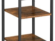 main image for ad _Tall Bedside Table With One Drawer And 2 Shelves, Space-Saving Industrial Style, Vintage Brown/Black