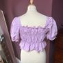 Glassworks London S/M Lilac Puff Sleeve Crop Top Image 2