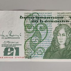1 Punt Pound Ireland 1989 Queen Medb Banknote