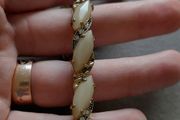Vintage Monet Gold Tone Elastic Bracelet 1960s