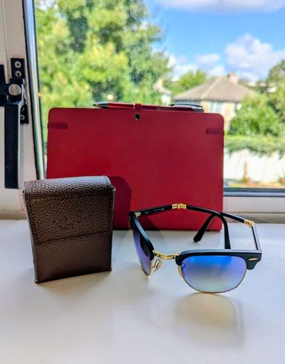 Ray ban Clubmaster foldable + RB leather case
