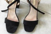 Ladies black suede sandals. Size 7