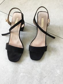 Ladies black suede sandals. Size 7