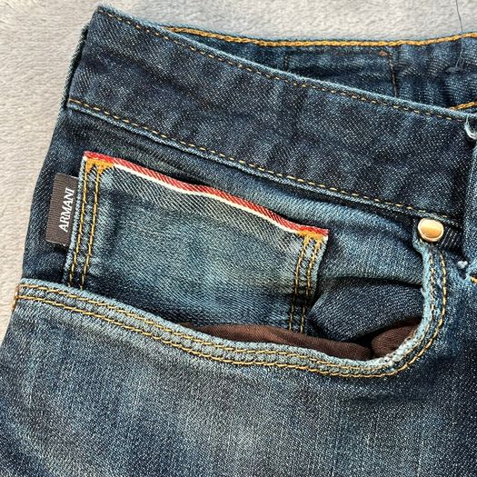 Armani JO6 Jeans Mens Selvedge Jeans W33 L32 Indigo Denim Slim