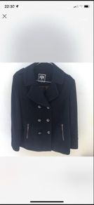 Navy River Island wool buttoned coat