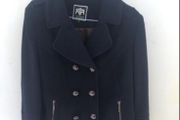 Navy River Island wool buttoned coat