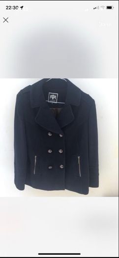 Navy River Island wool buttoned coat