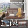 Heavy Duty Swing Chair Bench with Hanging Chains Wooden Porch Swing 4.5 ft Image 4
