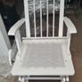 White Wooden Glider Rocking Chair Nursery  Relaxing Chair  Storage Clearance Image 4