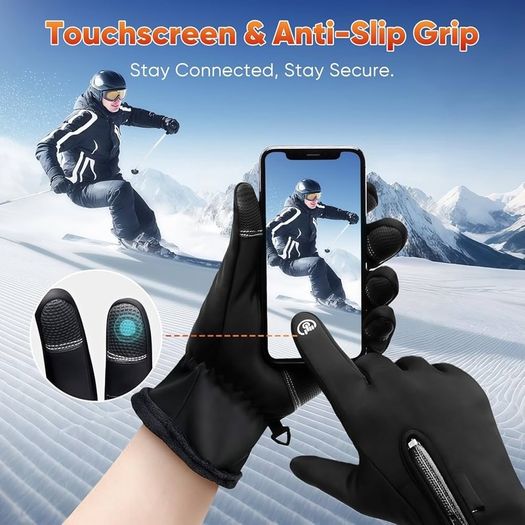 USB Electric Heating Gloves with 3 Temperature Levels, Windproof & Touchscreen Full Finger Hand Warmers for Outdoor Cycling Motorcycle Skiing and Winter Activities