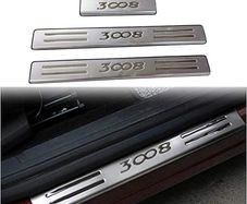 PEUGEOT 3008 Car Accessories Outer Door Sill Scuff Threshold Plate Trim Cover Pedal Guard Protector Stickers 4PCS Stainless Steel