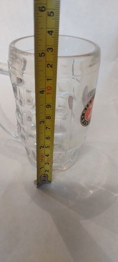 biere birra, 1/2 pint tankard glass, collectors item, buyer collects or pays postage thank you, lovely advertising display item for any man cave pub restaurant etc .