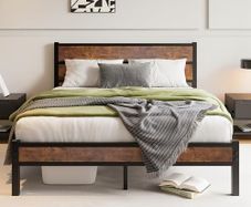 King Size Bed Frame with Wooden Headboard Bed Frames