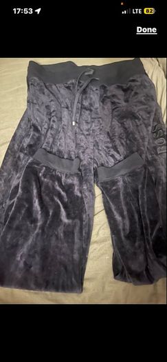 Hugo Boss Velour Pants towelling trouser Hugo Boss Tracksuit cotton terry Bottoms jogging navy Size xl