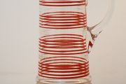 Vintage 1950's Red &amp; Gold Banded Pitcher 1950's
