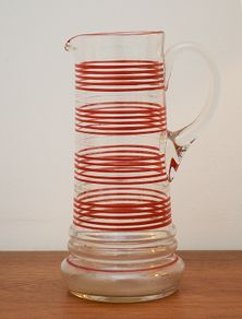 Vintage 1950's Red & Gold Banded Pitcher 1950's