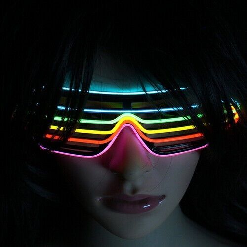 Halloween Led Party Glasses Light Up Flashing Luminous Neon Glowing Shades New Year 2021