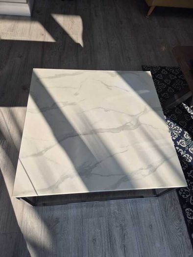 Large Coffee Table - marble and chrome