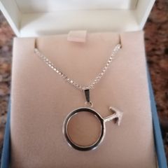 Newbridge Silver Symbol Pendant and Box Chain