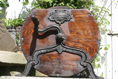 Kents - Victorian knife sharpening and polishing machine - oak - cast iron