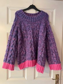 Cara and the Sky Jennie Cable High Neck Balloon Sleeve Jumper (Size M)