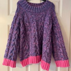 Cara and the Sky Jennie Cable High Neck Balloon Sleeve Jumper (Size M)