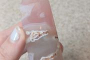 Pink jelly moss agate tower