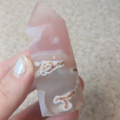 Pink jelly moss agate tower