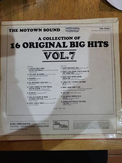 The Motown Sound Volume 7 Collection Of 16 Original Big Hits Vinyl LP