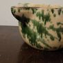 Vintage terracotta & glazed splatter pedestal & mortar Image 2