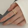 Crystal Adjustable Gold Tone Ring Image 2