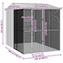 Bird Cage with Storage Grey 215 x 310 x 247 cm Galvanised Steel Image 4