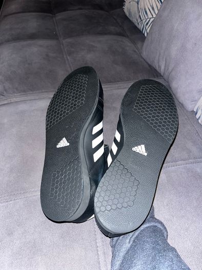 Black and white adidas Power Perfect Weightlifting Shoe