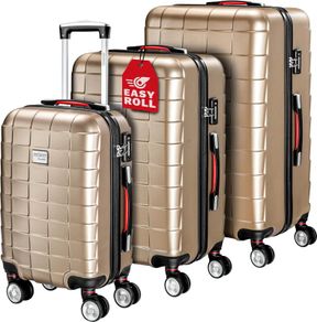 Set 3-Piece Trolley Suitcase Hard Shell M L XL