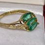 Silver ring with emeralds Image 3