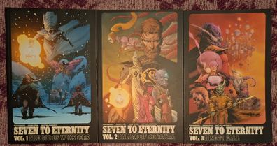 SEVEN TO ETERNITY graphic novels. By Rick Remender and Jerome Opena. IMAGE Comics