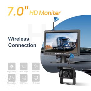 7 inch IPS Car Monitor Wireless Rearview Camera Night Vision Backup Parking Rear View AHD Rear Camera For RV Truck Trailer