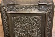 Antique brass coal scuttle