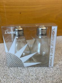 Brand New Lightbulb Shaped Salt and Pepper Shakers