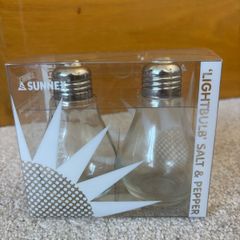 Brand New Lightbulb Shaped Salt and Pepper Shakers
