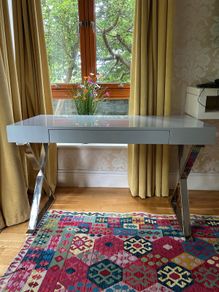 Grey console desk
