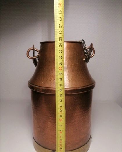 Vintage copper and brass milk churn